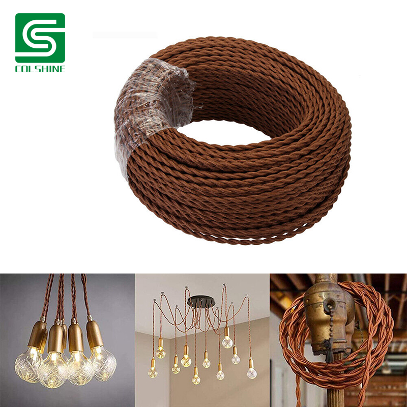 Vintage Style Twisted Flexible Braided Fabric Electrical Cable